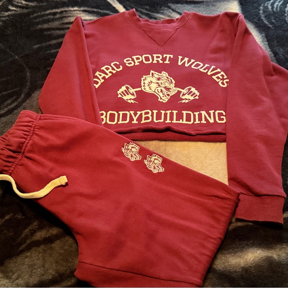 Darc Sport Burgundy Sweatshirt & Jogger Set
